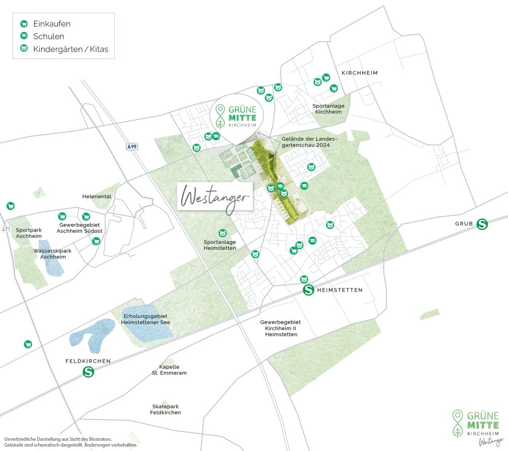 Bild Neubauprojekt Grüne Mitte Kirchheim – Westanger – Wohnungen