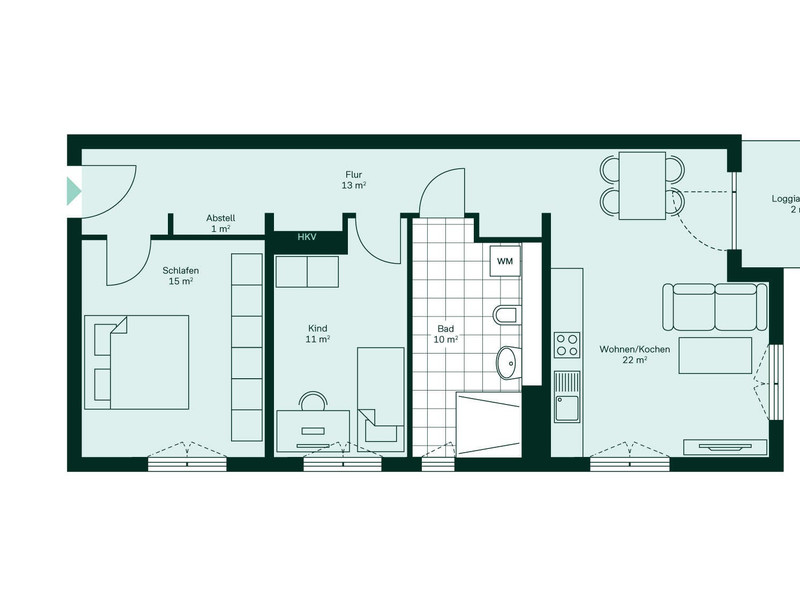 Komfortabler Grundriss