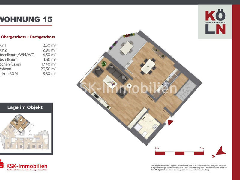 Grundriss Wohnung 15_3. Obergeschoss