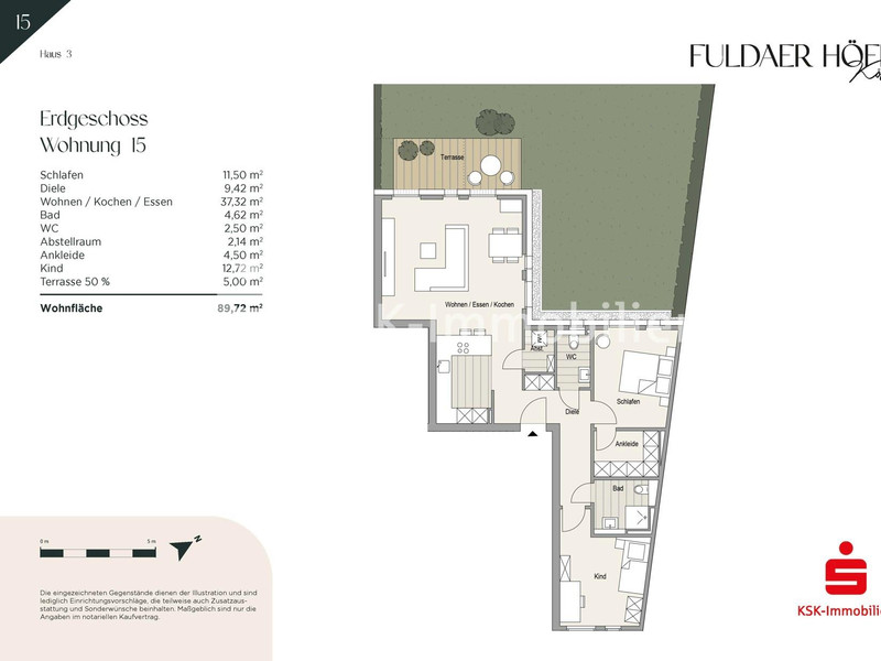 Grundriss Haus 3 Wohnung 15