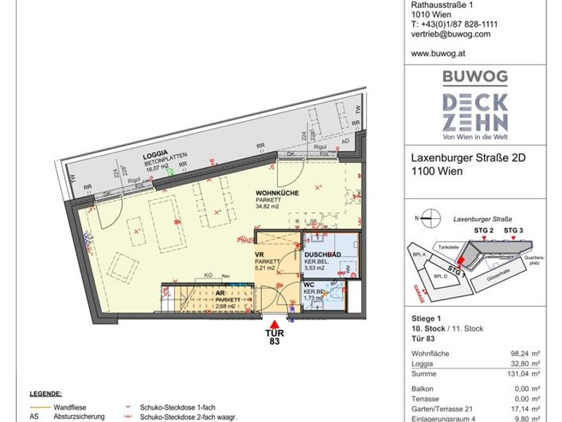 Wohnungsplan 1. Ebene